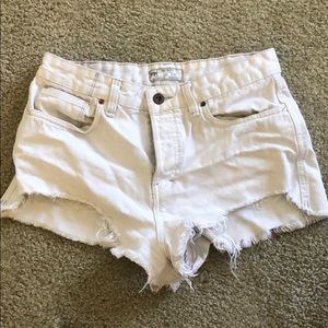 White Free People denim shorts